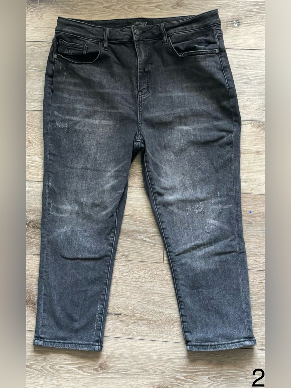 Judy Blue Skinny Fit Capri Jeans Women’s Size 15/32 Black Wash Stretch Denim